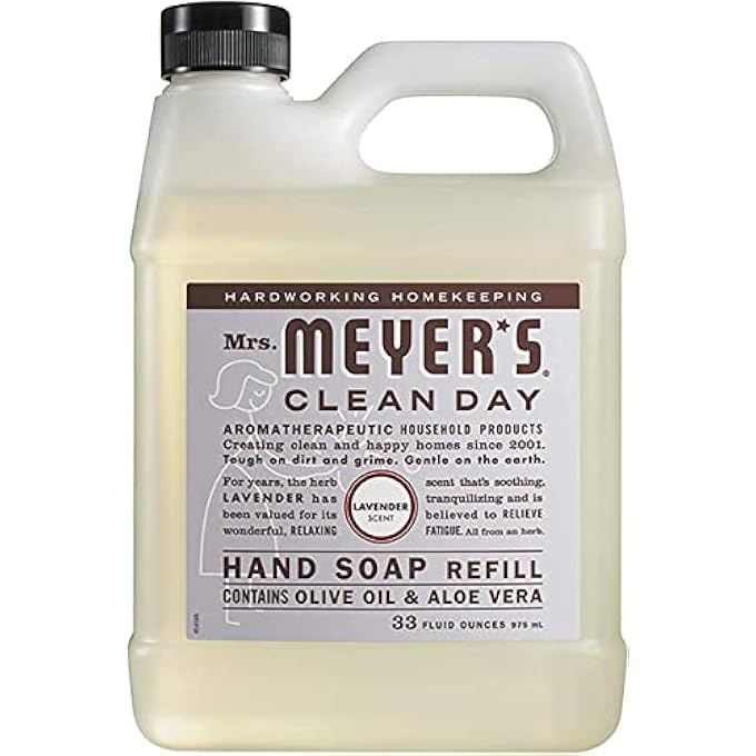Mrs. Meyer's CLEAN DAY LIQUID HAND SOAP REFILL SCENT VARIETY PACK (LEMON VERBENA + LAVENDER + BASIL) - Image 3